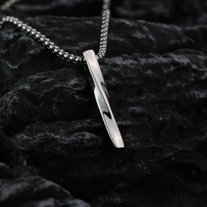 Geometric Asymmetry Stainless Steel Men's Pendant Necklace Long <b>Titanium</b> Steel <b>Chain</b> Fashion Jewelry - Product Image 4