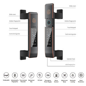 Serrure de <span class=keywords><strong>porte</strong></span> intelligente pour cour intérieure, étanche, en aluminium, avec empreinte digitale, mot de passe numérique, coulissante, anti-effraction - Product Image 3