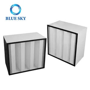 Blue Sky Filter Customized Size High Volume Flow Filters H14 Air Conditioning Aluminum Frame HVAC Air Filter In Cleanroom