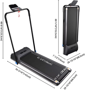 Tapis de marche électrique pliable portable 2-en-1 compact multifonction avec clé d'arrêt de sécurité pour la marche et la course à domicile - Product Image 6