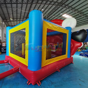 Castillo inflable comercial de Santa Claus con tobogán para niños, ideal para fiestas al aire libre. - Product Image 4