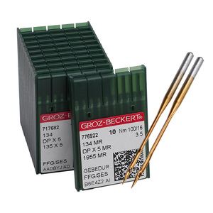 Aiguille Groz-Beckert DPx5 Gold pour machine à coudre à <span class=keywords><strong>double</strong></span> aiguille, machine à coudre à tête plate pour trous de serrage, machine à nouer - Product Image 1