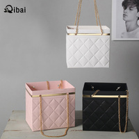 Qibai fourre-tout pliant CC sac fleurs sac cadeau saint valentin bouquet boîte à fleurs boîte d'emballage créative sac d'emballage de chaîne