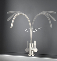 Robinet purificateur d'eau froide par osmose inverse de haute qualité, en acier inoxydable, antirouille, anti-fuite, durable, facile à installer, finition givrée 360°