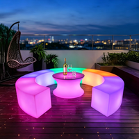 Chaise LED Rechargeable Runwood : Chaise de Plage Lumineuse en Plastique Coloré avec Éclairage LED pour Club, Fête, Bar – Tabouret LED