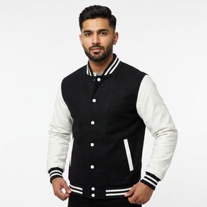 Veste de baseball personnalisée à capuche coupe-vent matelassée avec fermeture éclair unie pour homme et unisexe - Product Image 1