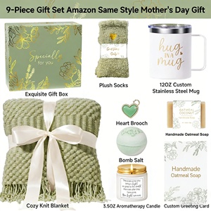 Cesto Regalo Personalizzato per la Cura Personale, Coperta in Cotone, Tazza, Candela, Bomba da Bagno, Sapone, Confezione Relax per la Festa della Mamma e <span class=keywords><strong>Natale</strong></span> - Product Image 4