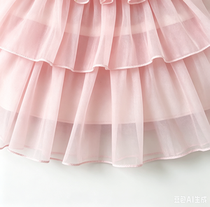 Vestido de Gasa con Capas <span class=keywords><strong>para</strong></span> Bebé Niña, Ideal <span class=keywords><strong>para</strong></span> Bautizo, Primera Comunión, Primer Cumpleaños, Color Sólido, Verano, 0-3 Años - Product Image 5