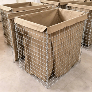 Barrière anti-inondation <span class=keywords><strong>Hesco</strong></span> robuste, déployable rapidement, avec boîte gabion doublée de géotextile pour la défense civile et le contrôle de l'érosion - Product Image 3