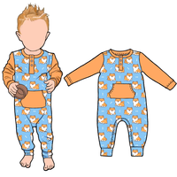 Kleine Glow Kid Hot Selling Custom Lange Mouwen Zachte Bamboe Snap Romper Bamboe Baby Pyjama Met Rits Voetenzak voor Kinderen