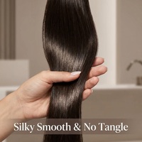 Peluca Larga de Cabello Liso 13x4 con Flequillo, Cabello Remy Virgen 100%, 180% de Densidad, Nudos Decolorados Vietnamitas