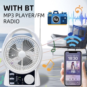 8 pollici campeggio 110v/220v AC DC piccolo ventilatore da tavolo ad energia solare scrivania portatile per esterno elettrico con luce a LED ventilatore solare - Product Image 5