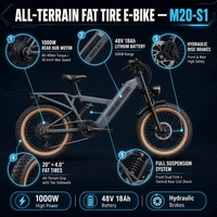 Vélo de montagne électrique 1000W 48V Batterie Engwe M20-S1 Livraison rapide Vélo de montagne électrique à pneus larges de 20 pouces Vélo électrique VTT