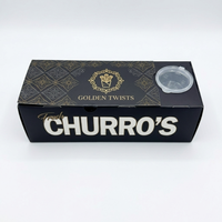 Boîte en papier personnalisée pour emballage de churros avec compartiment pour sauce, résistante à la graisse, support pour snacks, emballage pour frites à emporter
