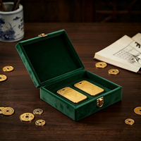 Boîte à pièces rigide de luxe vert foncé - Emballage écologique avec revêtement UV - Boîte cadeau vide pour pièces d'or en gros - OEM/ODM