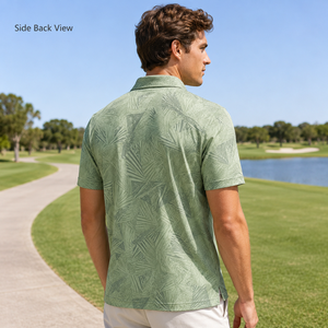 <span class=keywords><strong>Polo</strong></span> da Golf Personalizzata Verde Salvia per Uomo con Stampa Foglie di Palma Tropicale, Anti-UV e Traspirante, Abbigliamento Sportivo per Squadre - Product Image 4