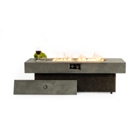 Foyer à gaz en métal pour l'extérieur et l'intérieur de 50000BTU trois hauteurs réglables Table rectangulaire Propane Fire Pit Garden Parties