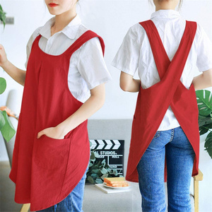Grembiule senza lacci semplice da <span class=keywords><strong>donna</strong></span> giapponese in puro cotone per la casa da forno bavaglino ampio e creativo - Product Image 6