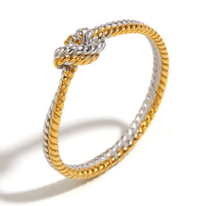 S925 Sterling Silver Twin Knot Twist <b>Ring</b> Niche Design Two Tone Adjustable Open Stackable Commute Party Ladies <b>Finger</b> <b>Ring</b> - Product Image 1