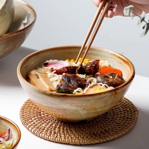 Cuenco de cerámica para restaurante y Hotel, porcelana esmaltada reactiva de estilo japonés único, para Pasta, sopa, <span class=keywords><strong>Ramen</strong></span>, Udon, fideos, venta al por mayor - Product Image 1