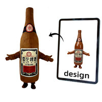 Costumes de mascotte de dessin animé personnalisés avec logo, en tissu peluche doux 100% coton PP, unisexe, taille adulte, pour Mardi Gras/Carnaval/Soirée bière