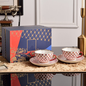 Factory Wholesale Modern Luxury Afternoon <b>Tea</b> <b>Set</b> Blue and White Flower Coffee Cup and Saucer With Gift Box - Product Image 1