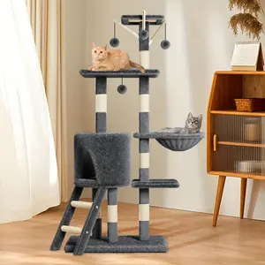 Fabricante atacado casa na árvore para gatos, poste para arranhar gatos, torre grande para arranhar gatos