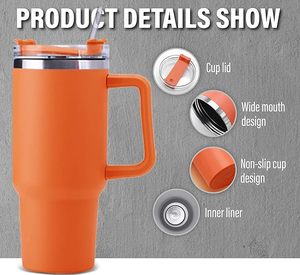 Gobelet isotherme en acier inoxydable à double paroi, sans BPA, 40 oz, pour le camping en plein air, vente en gros, ODM, couleur personnalisée - Product Image 2