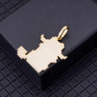 Pendentif en argent 925 Hip Hop Père Noël personnalisé NFT dessin animé en zircon avec placage or/rhodium - Cadeau