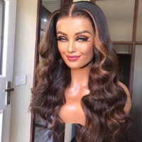 Perruques Lace Front HD transparentes 1B/27, 100% cheveux vietnamiens bruts, bouclés, lisses ou ondulés, pour la vente en gros