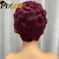 Promotion 8$ : Perruques Courtes Pixie en Cheveux Humains, Fabrication à la Machine, Sans Lacet, 100% Cheveux Naturels pour Femmes Noires – Vente en Gros