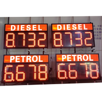 Señal de precio de Gas LED de 7 segmentos para exteriores, resistente al agua, 24 pulgadas, pantalla Digital superbrillante para publicidad en vídeo, clasificación IP65