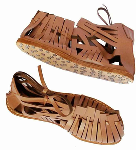 Sandalias romanas medievales duraderas 300 Spartan King Leonidas Caligae calzado marrón Construcción de cuero de ajuste cómodo - Product Image 2