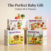 Juego de Peluches Educativos de Animales de Granja y Vegetales, Muñeco de Peluche de Simulación de Dibujos Animados con Relleno de Algodón PP para Niños Pequeños