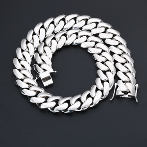 Oro bianco placcato Miami cubano catena in ottone massiccio collana Hip Hop <span class=keywords><strong>per</strong></span> uomini donne audaci gioielli Streetwear Cadenas De Oro Rosa - Product Image 3