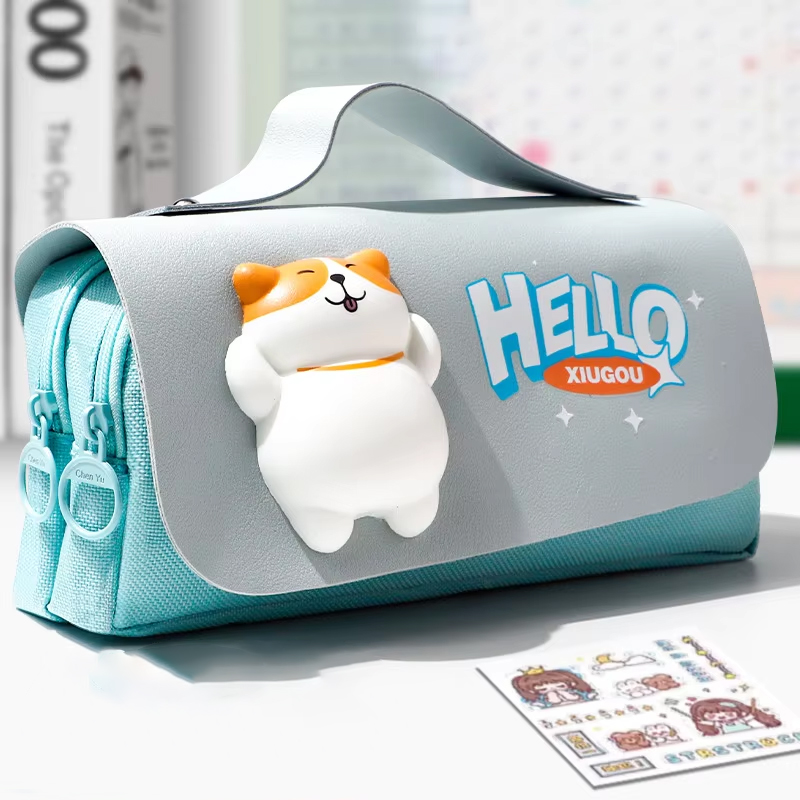 Astuccio per matite antistress cucciolo blu