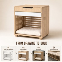 Cage à chien en bois et table d'appoint |   Maison pour animaux de compagnie avec porte rabattable |   Meubles pour animaux de compagnie en bois personnalisés OEM ODM
