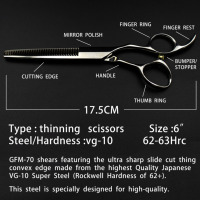 Beauté ciseaux à cheveux professionnel coiffeur ensemble de ciseaux sac argent personnalisé outils en acier PVC inoxydable Logo Style emballage pointu