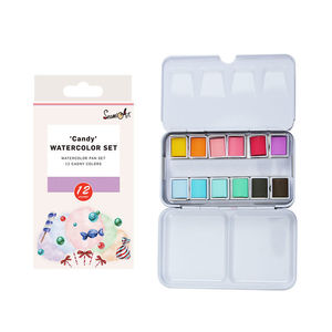 Set di Colori ad <span class=keywords><strong>Acqua</strong></span> Solidi Premium - 12 Colori <span class=keywords><strong>in</strong></span> Scatola di Metallo per Disegno su Carta, Schizzi all'Aperto e Arte <span class=keywords><strong>in</strong></span> Studio - Product Image 4