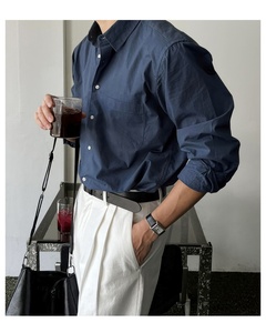 <span class=keywords><strong>Camicia</strong></span> Cargo in cotone europeo da <span class=keywords><strong>uomo</strong></span> Vintage ampia manica lunga a trama pieghettata protezione solare traspirante a maglia Casual - Product Image 3