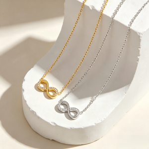 <span class=keywords><strong>Collana</strong></span> <span class=keywords><strong>con</strong></span> Ciondolo a Forma di <span class=keywords><strong>Infinito</strong></span> in Acciaio Inossidabile Placcato Oro 18K, Impermeabile <span class=keywords><strong>con</strong></span> Zirconia Cubica, Regalo per Donne - Product Image 3