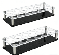Support de présentation pour verres à shot en acrylique, 12 emplacements, transparent et noir poli, organisateur de boissons pour bar et maison