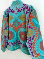 Blouson d'hiver ethnique en velours Suzani pour femme, style bohème, avec doublure en coton respirant, épais, pour festivals, vente en gros
