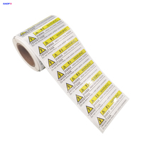 Etiquette de logo PET adhésive personnalisée autocollant d'équipement en polyester privé argenté avec fonction de code-barres avertissement logo PET argenté