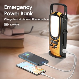 Outdoor 6000mAh Type C Solar Charged SOS FM WB <strong>Dynamo</strong> Radio <strong>with</strong> Reading Light Waterproof Emergency Radio Flashlight Function - Product Image 3