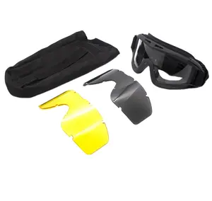 Óculos tático anti-impacto para acampamento, antirrisco, anti-neblina, lentes de sol tática para proteção de poeira