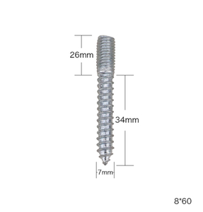 <strong>Wood</strong> to Metal Dowel Screw Double Thread End Furniture Screw Dowels Double End Hex Socket SS316 Hanger <strong>Bolt</strong> - Product Image 5