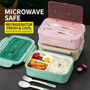 Boîte à lunch Qijia à double compartiment, amovible, compatible micro-ondes, pour l'école, le travail, les repas des enfants, conteneur de rangement alimentaire - Product Image 3