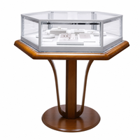 Kiosque d'exposition de bijoux personnalisé en verre trempé avec éclairage LED, autoportant pour centre commercial, boutique, salle d'exposition