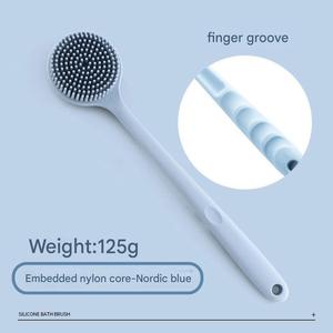 Brosse de bain pour le corps à long manche brosse de bain arrière en silicone double face brosse de nettoyage d'exfoliation de Massage de douche - Product Image 5